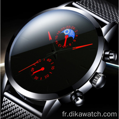 Genève Minimaliste Casual Sport Montre En Cuir Noir Simple Analogique Hommes Montres-Bracelets Marque Chinoise Guangzhou Montre-Bracelet En Gros